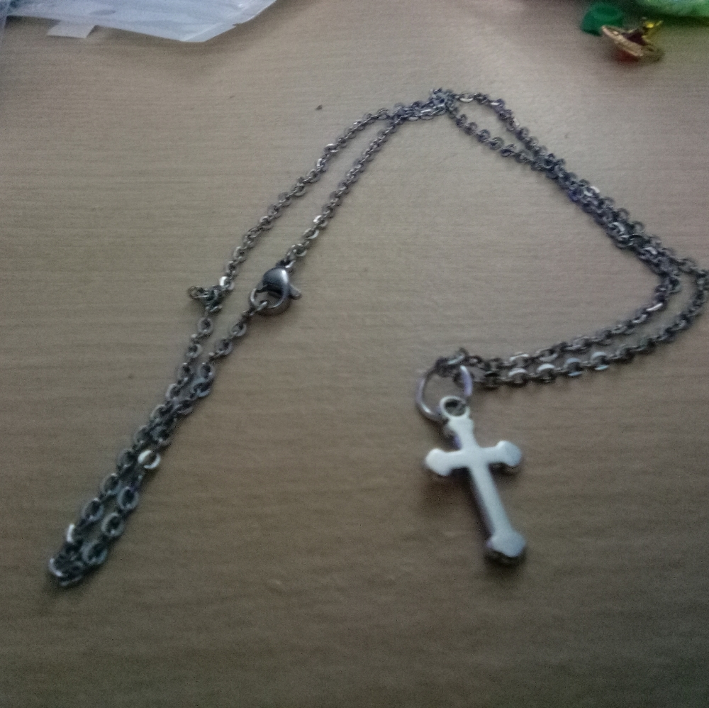 Stainless Steel Cross Crucifix Necklace